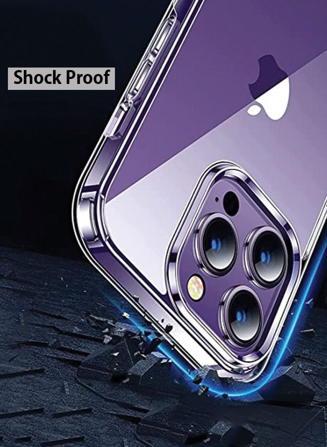 ماكس آند ماكس جراب شفاف لهاتف iPhone 14 Pro Max - غطاء TPU ناعم فائق النحافة مضاد للاصفرار ومقاوم للصدمات مع حماية من السقوط والخدوش المتعددة - غطاء خلفي شفاف - Image 3