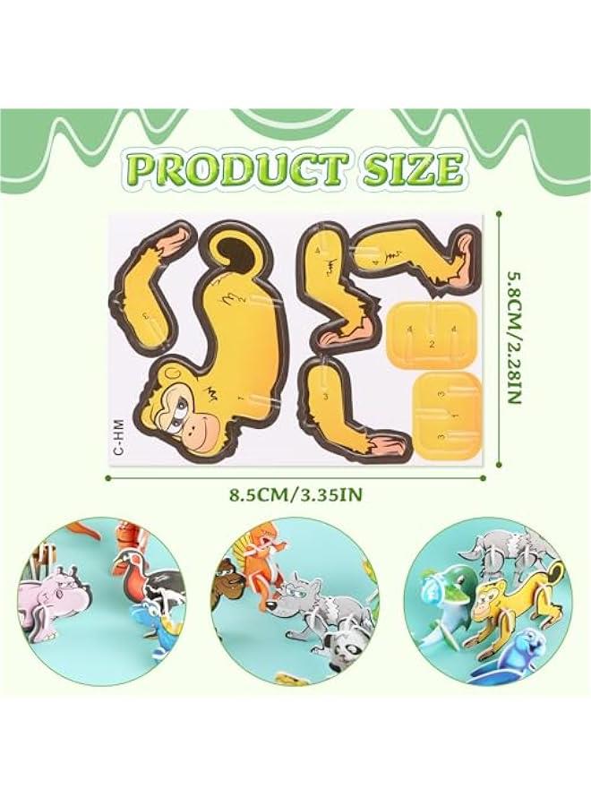 3D Cartoon Puzzles for Kids, Educational 3D Cartoon Puzzle, 100 Pcs 3D Cartoon Puzzles for Kids Ages 4-8, 3D Puzzles for Kids Educational Montessori Toys (25 pcs Animal) - Image 2