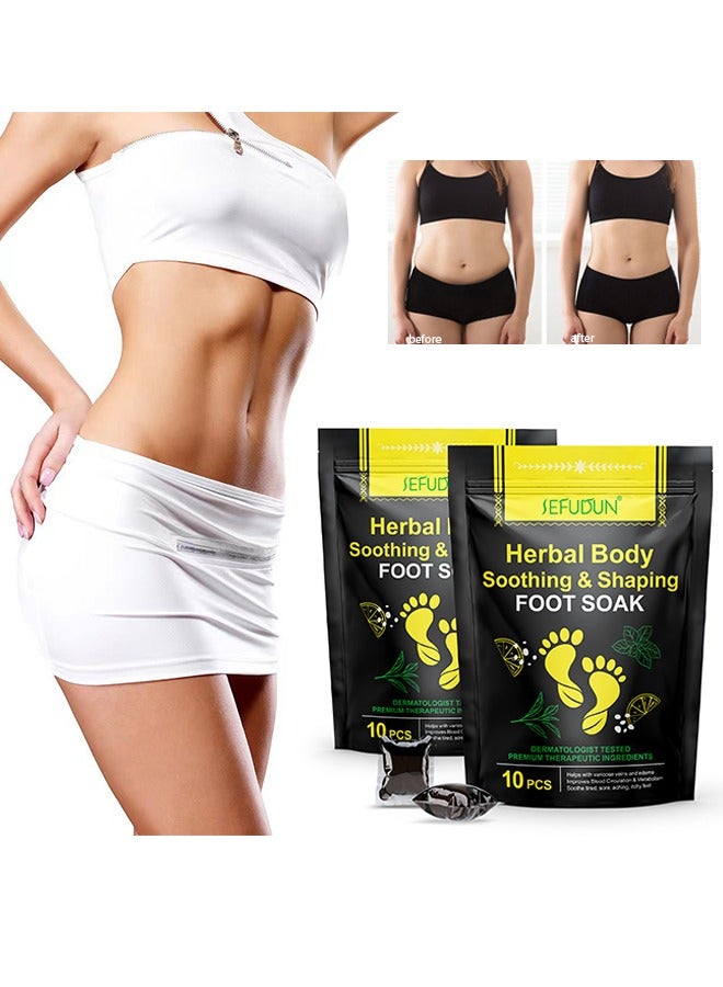 سيفودون نقع القدم العشبي المهدئ والتشكيل ، حبات نقع تنظيف القدم العشبية ، نقع القدم للجسم العشبية ، نقع القدم للتخلص من السموم ، باديكير سبا القدم مع ملح الاستحمام ، كريم القدم ، مقشر القدم ، حبات تدليك القدم العشبية الطبيعية للرجال والنساء - 2 عبوات 20 قطعة - Image 1