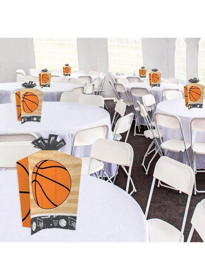 Big Dot of Happiness - Nothin’ But Net Basketball Table Decorations Baby Shower Or Birthday Party Fold And Flare Centerpieces 10 Count - Image 1