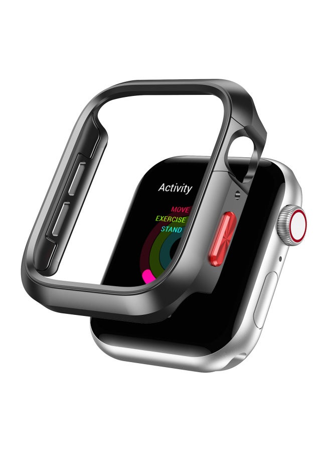 Suitable For Apple 5678910 Generation Watch Protective Case 42mm 46mm Iron Dome Protective Hollow Case-Color:original Machine Black And Red-Exterior Dimension:Opp Packaging-(s10)42mm