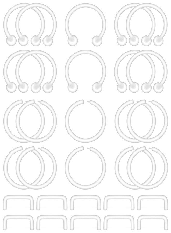 Ftovosyo 30pcs 14G Septum Retainer Plastic Clear Septum Ring Flexible Septum Piercing Jewelry for Work Sport Surgery MRIs 10mm - Image 1