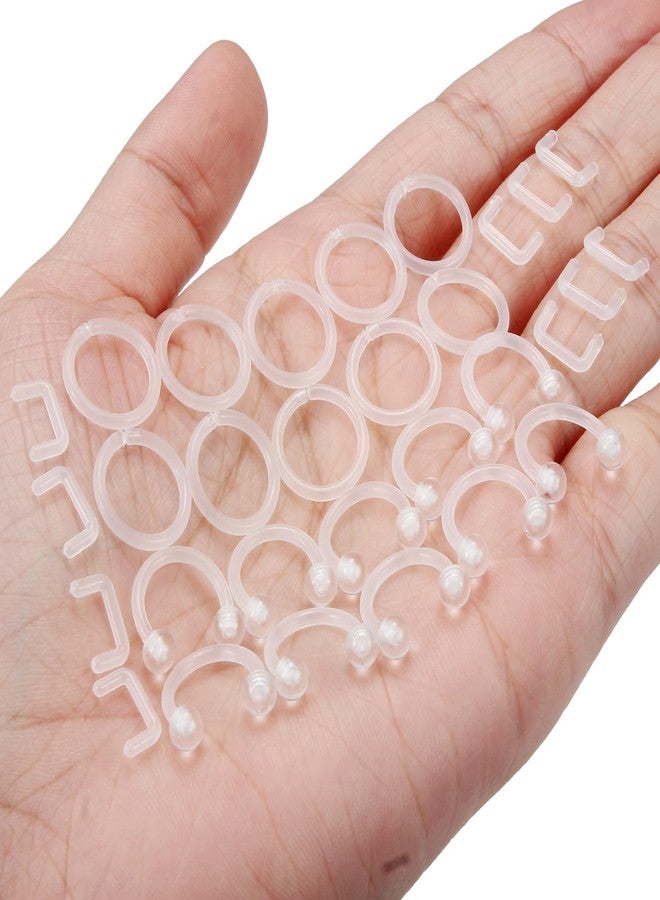 Ftovosyo 30pcs 14G Septum Retainer Plastic Clear Septum Ring Flexible Septum Piercing Jewelry for Work Sport Surgery MRIs 10mm - Image 3