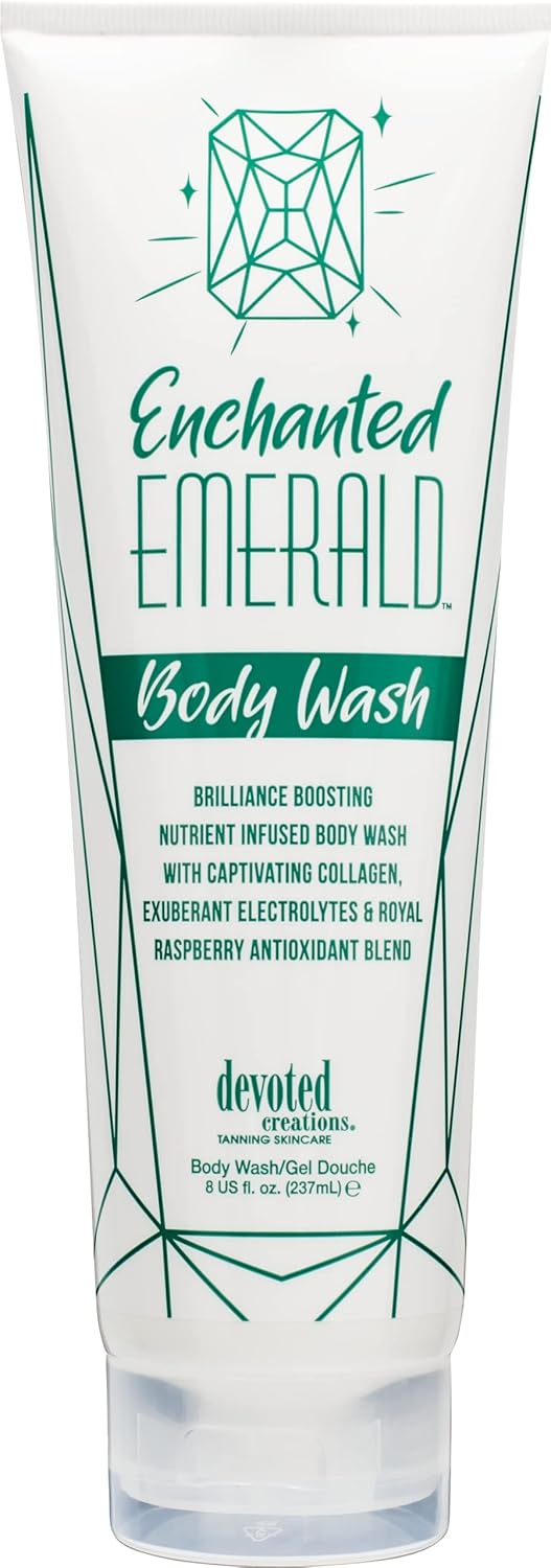 Devoted Creations Enchanted Emerald Body Wash  Brilliance Boosting Nutrient Infused Body Wash with Captivating Collagen Exuberant Electrolytes and Royall Raspberry Antioxidant Blend  8 oz