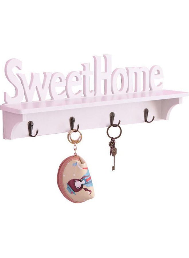 Sweet Home Wooden Wall Key Holder White 47x17x8cm - Image 1