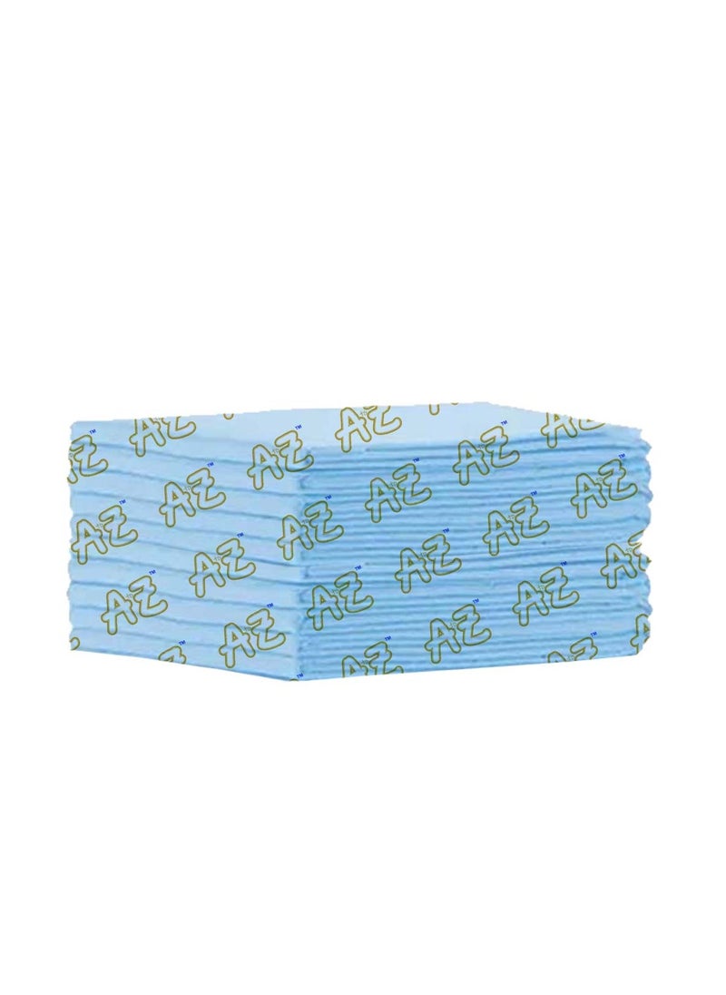 A TO Z A to Z - Disposable Changing Mat size (45cm x 60cm) Large- Premium Quality for Baby Soft Ultra Absorbent Waterproof - Pack of 10 - Blue  - Image 1