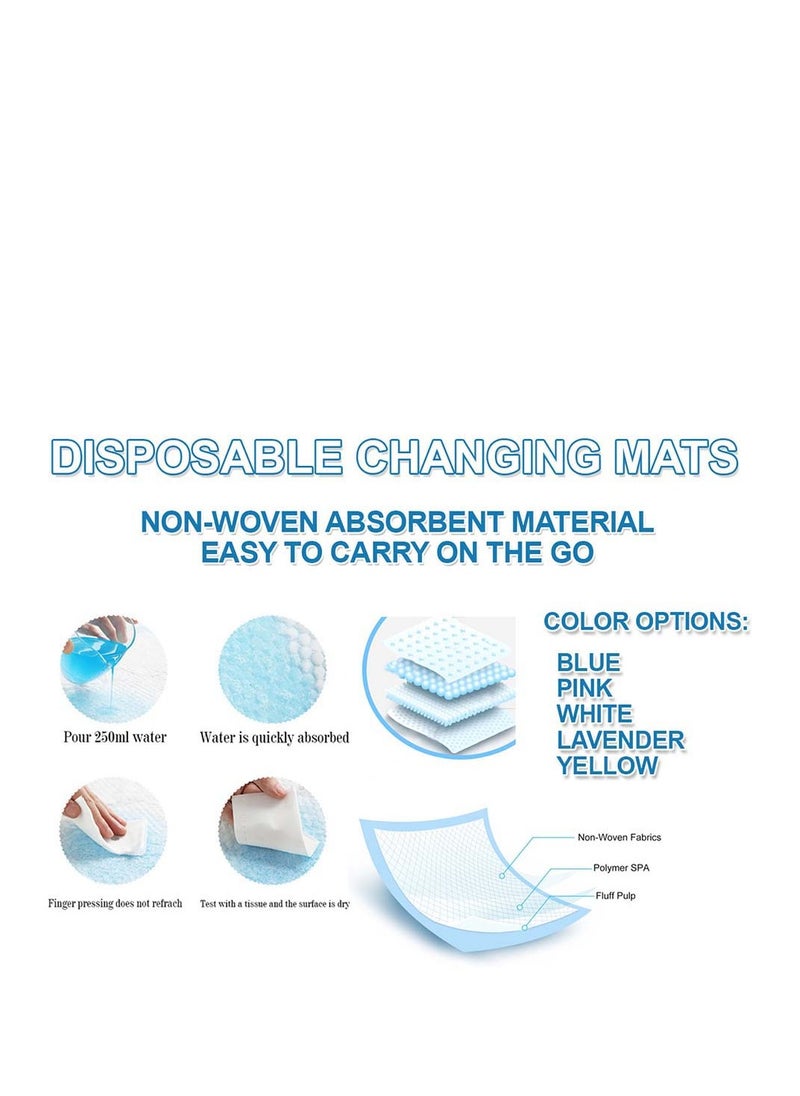 A TO Z A to Z - Disposable Changing Mat size (45cm x 60cm) Large- Premium Quality for Baby Soft Ultra Absorbent Waterproof - Pack of 10 - Blue  - Image 3