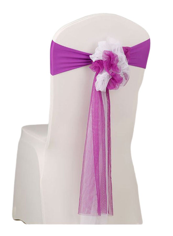NIBEMINENT Chair Sash Bow Elastic Back Tie Bands for Wedding/Party/Ceremony/Banquet Purple