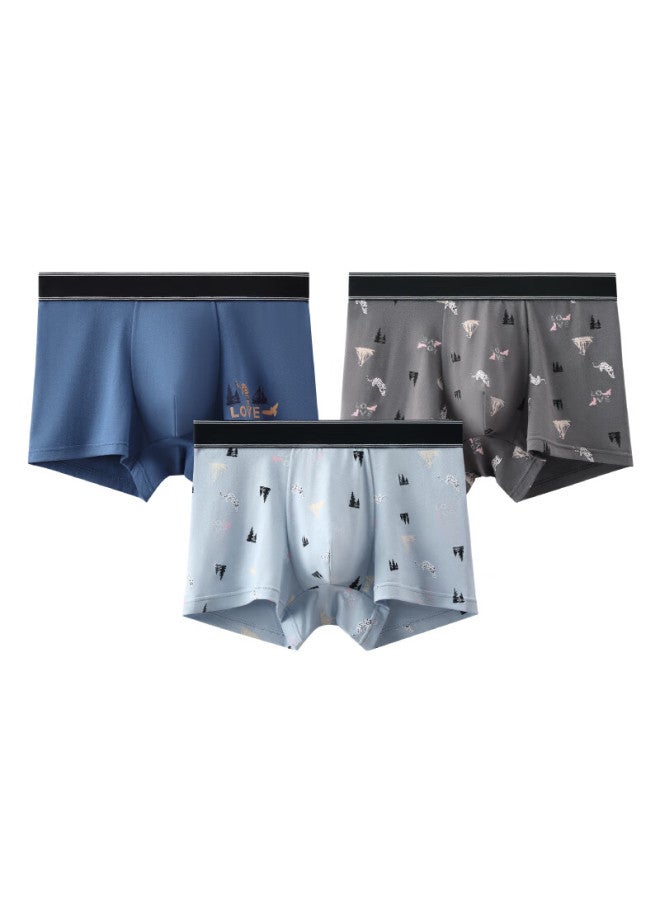Fenton Fenteng Men's Pure Cotton Boxer Briefs, Summer New Large Size Shorts, Shorts Top, Combination One 3 Pieces, 3x L - Image 5