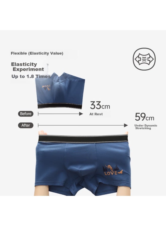 Fenton Fenteng Men's Pure Cotton Boxer Briefs, Summer New Large Size Shorts, Shorts Top, Combination One 3 Pieces, 3x L - Image 4