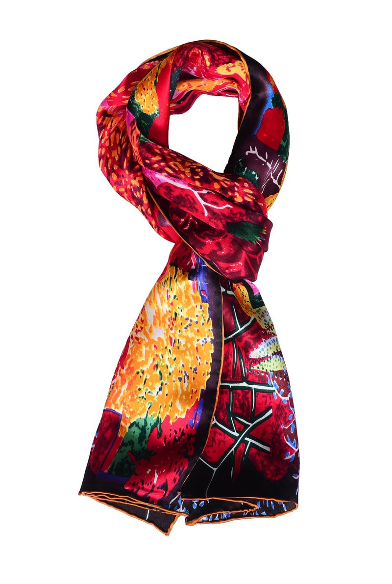 Salutto Women 100% Silk Scarves Monet Painted Scarf (25) - Image 1