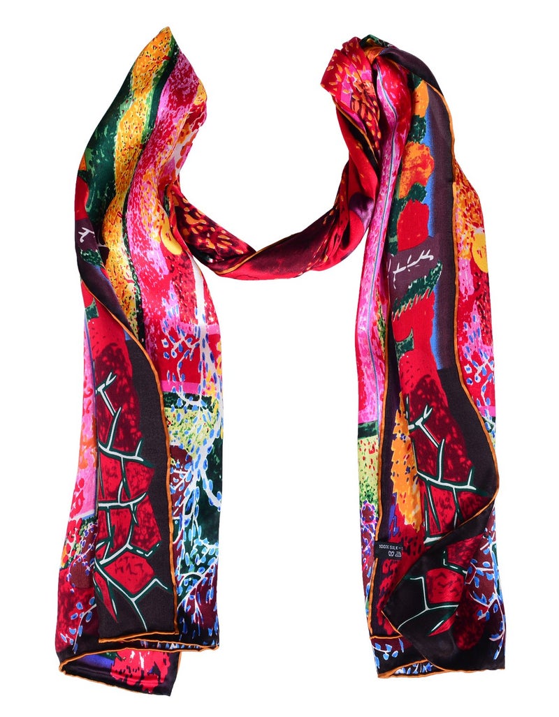 Salutto Women 100% Silk Scarves Monet Painted Scarf (25) - Image 2