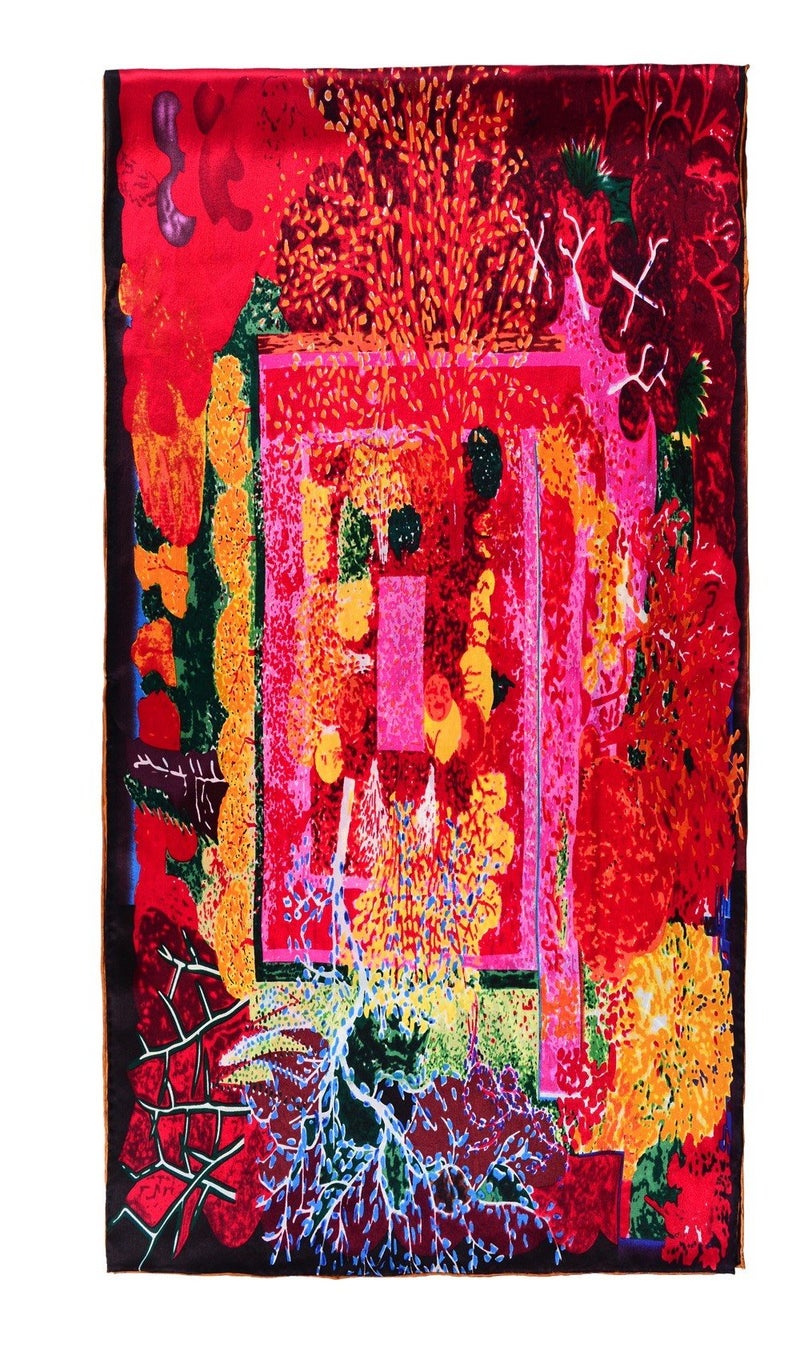 Salutto Women 100% Silk Scarves Monet Painted Scarf (25) - Image 3