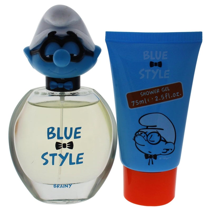 THE SMURFS First American Brands The Smurfs Blue Style Brainy 2 Pc Gift Set - Image 4