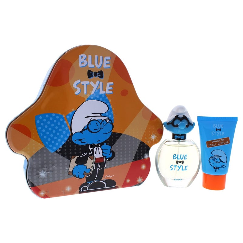 THE SMURFS First American Brands The Smurfs Blue Style Brainy 2 Pc Gift Set - Image 1