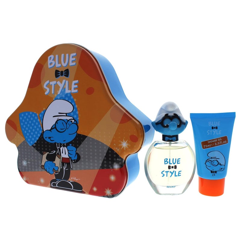 THE SMURFS First American Brands The Smurfs Blue Style Brainy 2 Pc Gift Set - Image 5