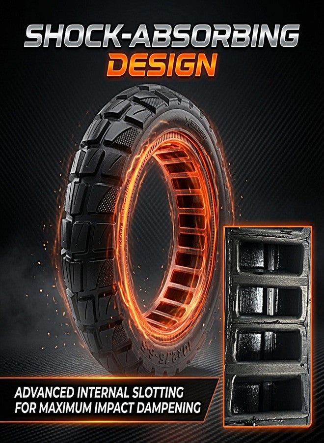 transpro us inc 10x2.75-6.5 ~ 70/65-6.5 Also Fit 10x2.70-6.5 Airless Solid Scooter Tire - Never Flat, Non-Puncture Tubeless Replacement for EMove Cruiser, Evercross H5 & More - Image 5