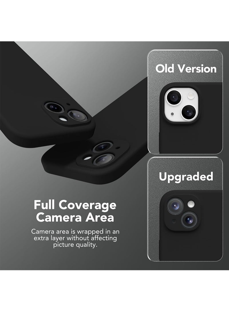 WRISTWISE Case Cover for iPhone 15 Plus with Tempered Glass Screen Protector (1 Pcs), Compatible with MagSafe, [Full Camera Protection] Silicone Shockproof Protective Phone Case for iPhone 15 Plus 6.7", Black - Image 2