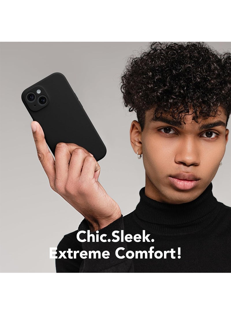 WRISTWISE Case Cover for iPhone 15 Plus with Tempered Glass Screen Protector (1 Pcs), Compatible with MagSafe, [Full Camera Protection] Silicone Shockproof Protective Phone Case for iPhone 15 Plus 6.7", Black - Image 5