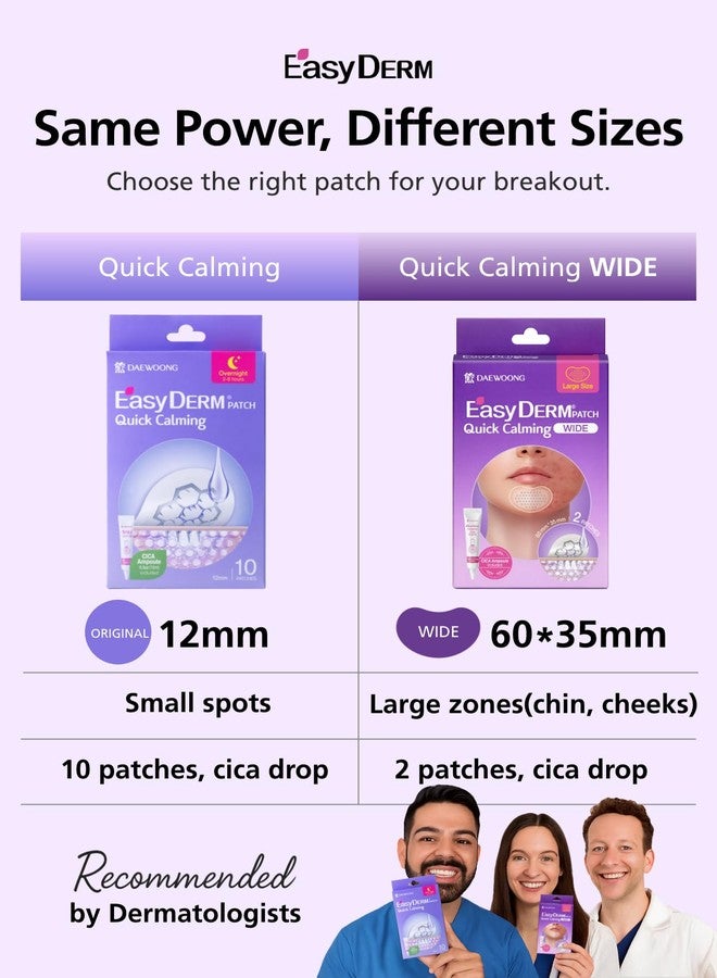 DWEasyDerm EasyDerm Quick Calming Magnesium Patches WIDE – 2 Large Face Acne Patches for Breakouts, TikTok Viral Microdot, With Bonus CICA Mini Ampoule, Summer and Travel Essentials - Image 5