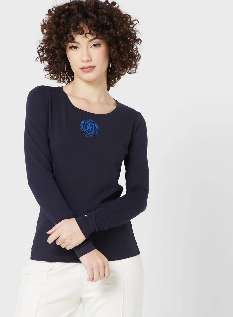 TOMMY HILFIGER Scoop Neck Knitted T-Shirt