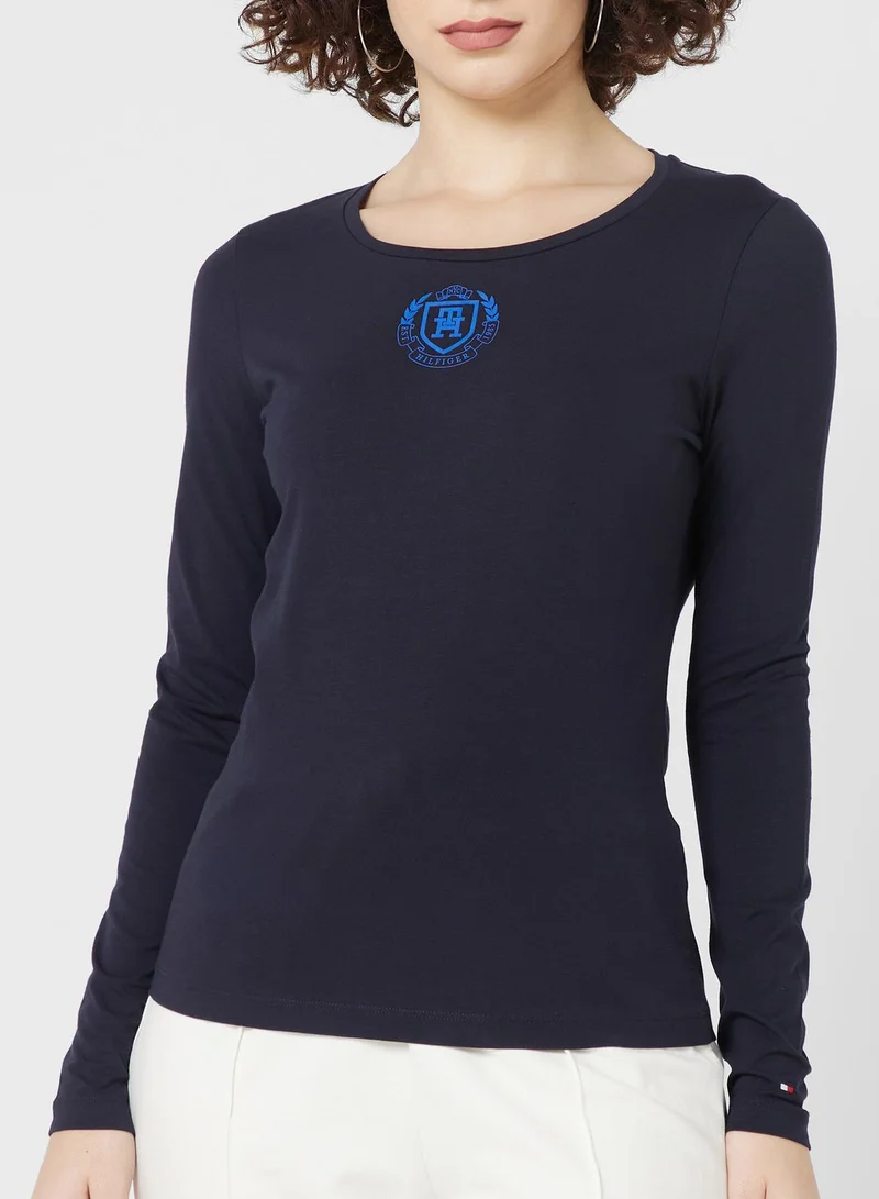 TOMMY HILFIGER Scoop Neck Knitted T-Shirt