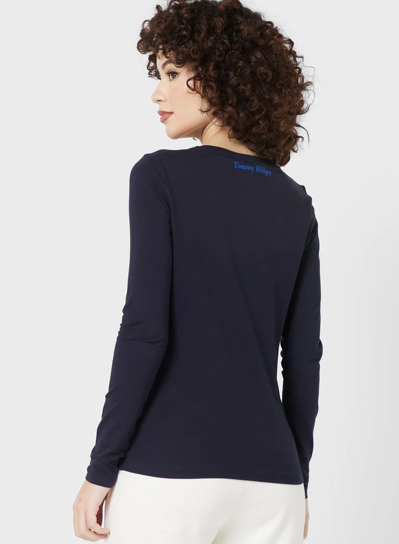 TOMMY HILFIGER Scoop Neck Knitted T-Shirt