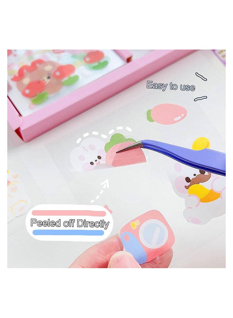 Excefore Stickers Set, 660pcs 100 Sheets Kawaii Stickers Waterproof Vinyl Transparent Cute Stickers Bulk - Image 3