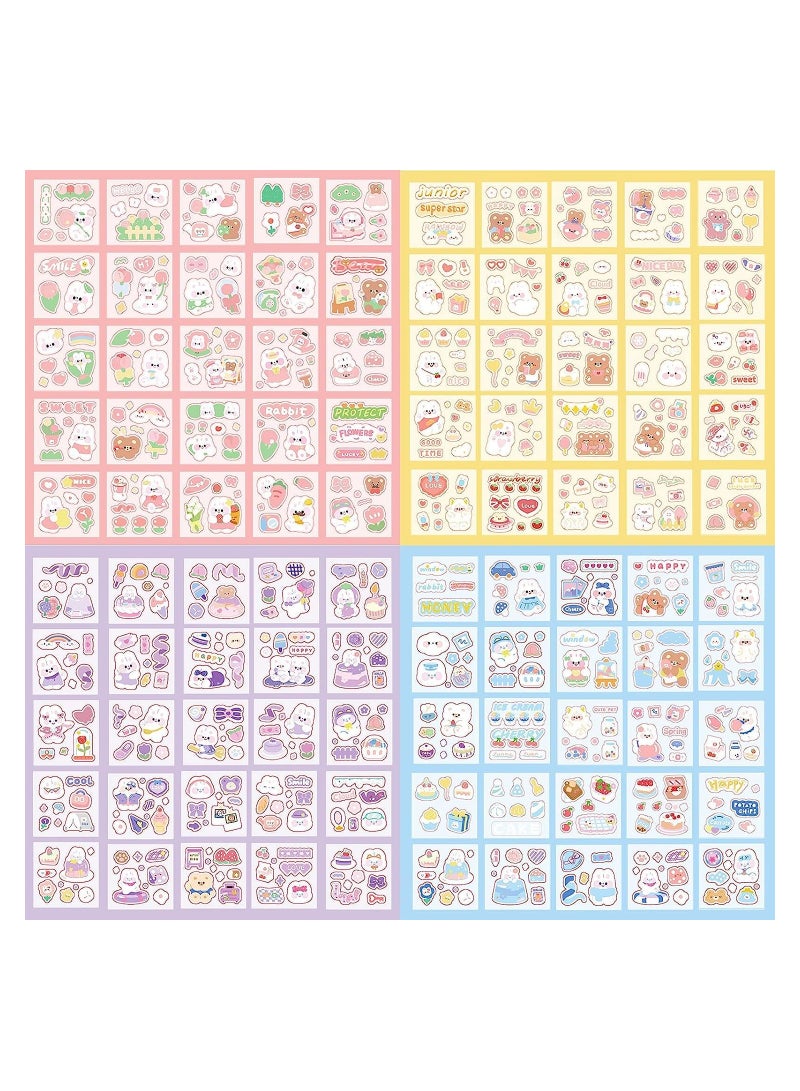 Excefore Stickers Set, 660pcs 100 Sheets Kawaii Stickers Waterproof Vinyl Transparent Cute Stickers Bulk - Image 2