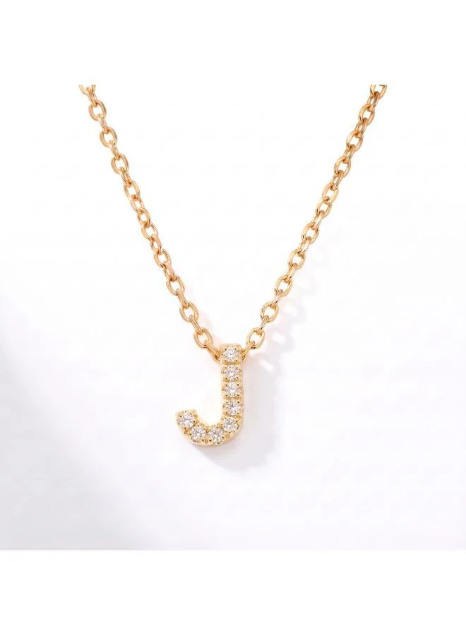 Rovaux Letter J  Initial Pendant Necklace 18k Gold Plated