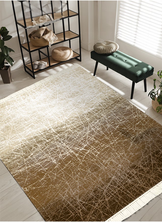 Classic Design Turkish Rectangular Decorative Carpet - Light Brown