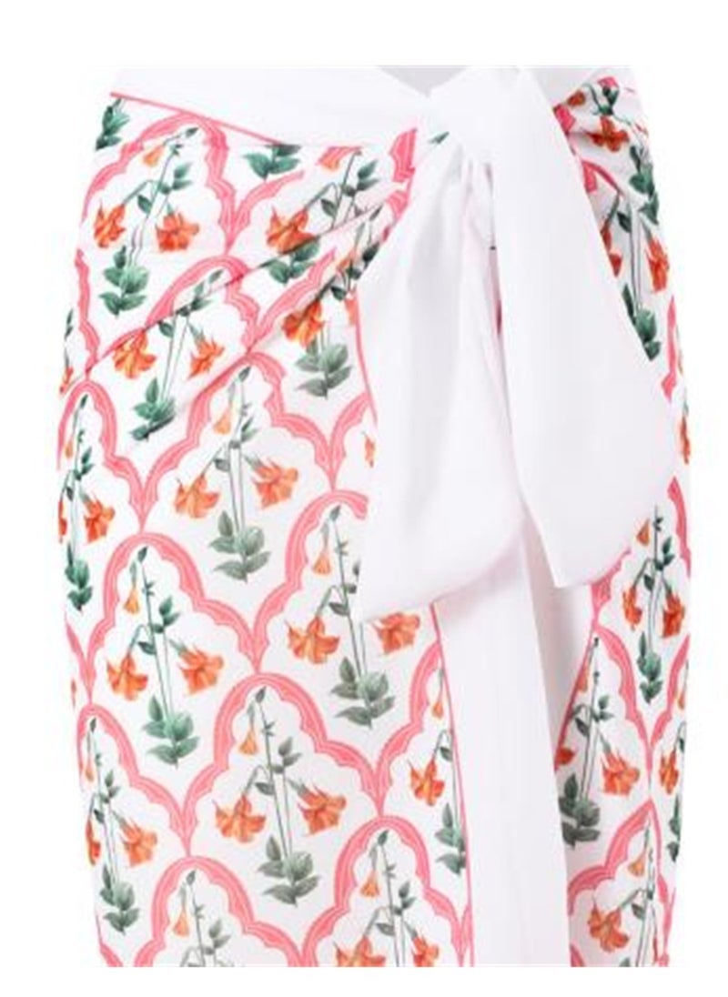 نادانباو New Printed Swimsuit Tie Halter Swimsuit Veil Beach Swimsuit - Image 4