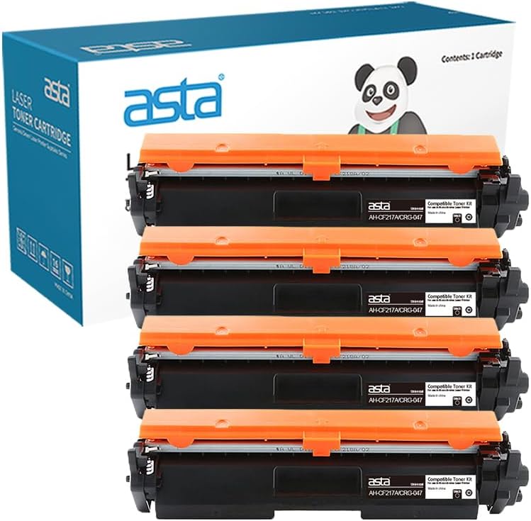 Asta 4PCS 047 Universal 17A CF217A CRG-047 Compatible Toner For HP Canon LaserJet Pro M102 MFP M130fw imageCLASS LBP113W MF112 Printer C F 217 A CRG 047 Office Consumable High Yield - Image 1