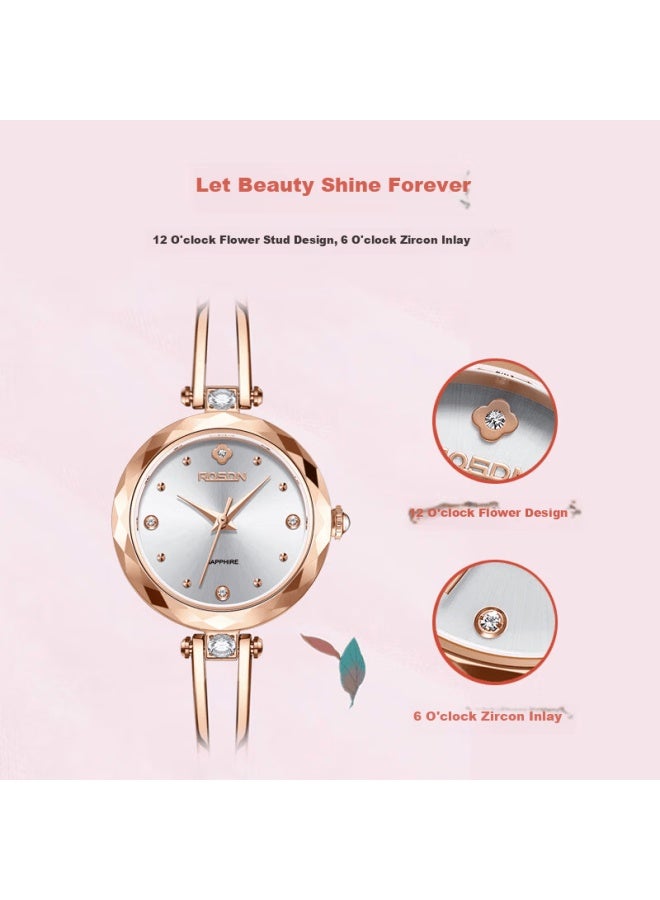 ROSDN Laoston Women's Bracelet Watch Small Dial Niche Luxury Ladies Watch New Year Gift For Girlfriend - Image 2