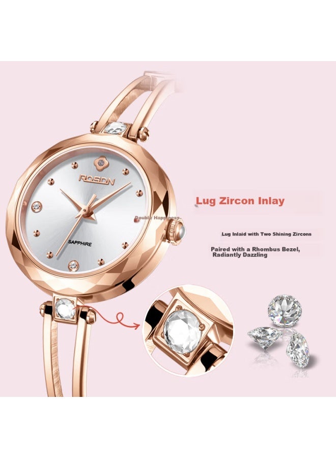 ROSDN Laoston Women's Bracelet Watch Small Dial Niche Luxury Ladies Watch New Year Gift For Girlfriend - Image 3
