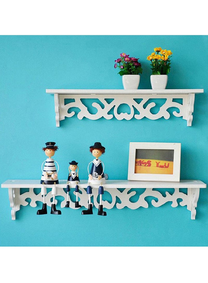 LINGWEI Wall Shelf Wall Mounted Wooden Shelf Set Of 3 Floating Shelves Wooden Wall Storage Shelves White Floating Shelf For Wall Display Shelf For Living room Bedroom Office Kitchen - Image 5