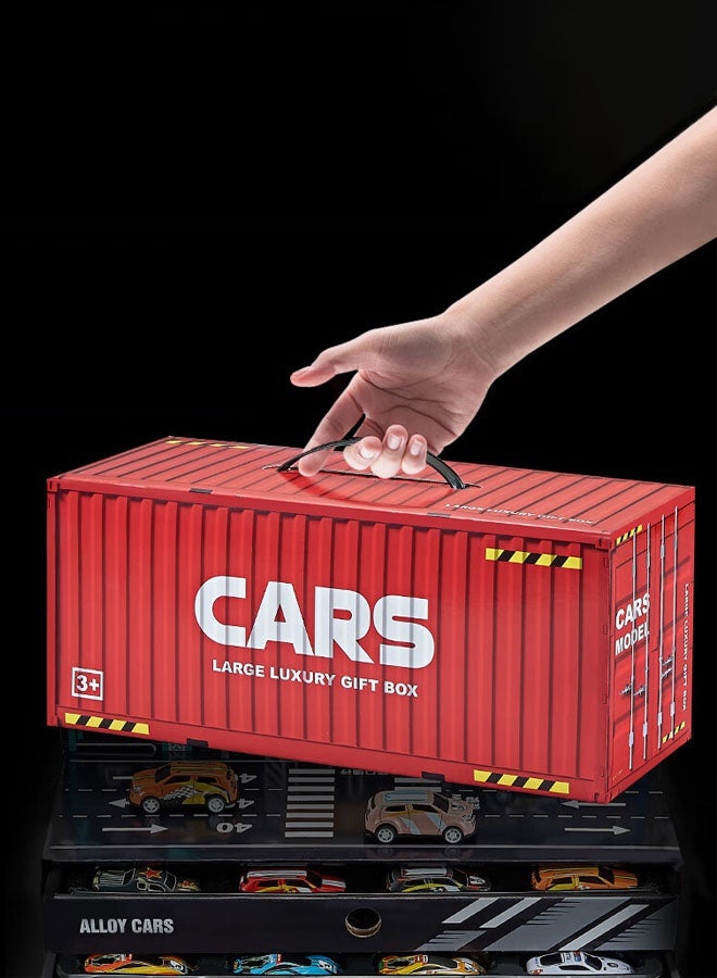 Hanayo 48 Pcs Pull Back Toy Cars Pull Back Race Car Model Kit for Kids Inertia Car Toys with Storage Box  Unisex Toy Metal Vehicle for Kid Boys & Girls Birthday Gift(Multicolour) - Image 2