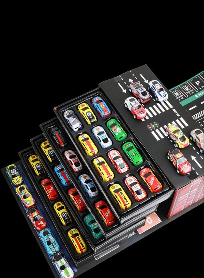 Hanayo 48 Pcs Pull Back Toy Cars Pull Back Race Car Model Kit for Kids Inertia Car Toys with Storage Box  Unisex Toy Metal Vehicle for Kid Boys & Girls Birthday Gift(Multicolour) - Image 3