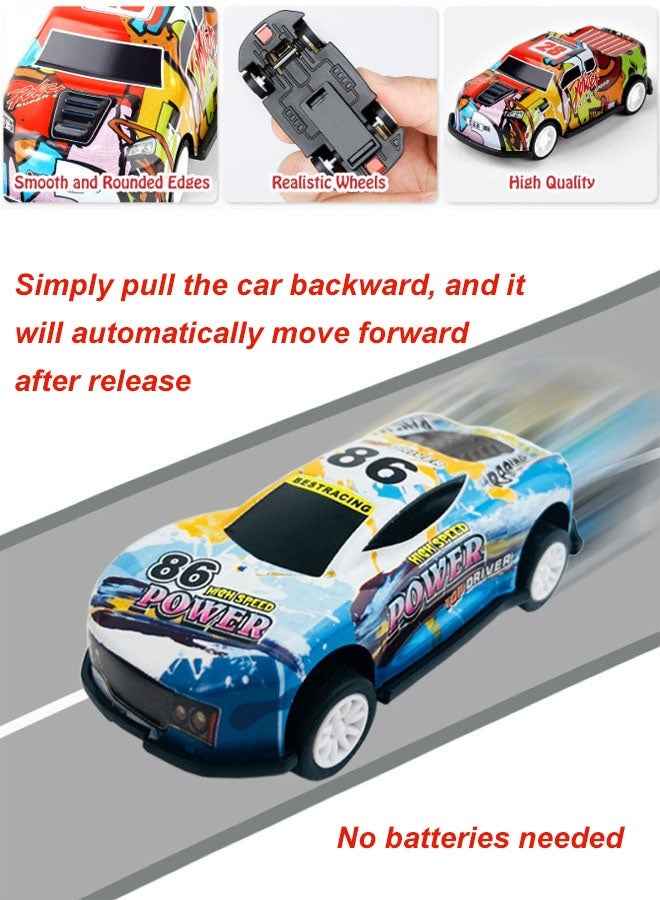 Hanayo 48 Pcs Pull Back Toy Cars Pull Back Race Car Model Kit for Kids Inertia Car Toys with Storage Box  Unisex Toy Metal Vehicle for Kid Boys & Girls Birthday Gift(Multicolour) - Image 5