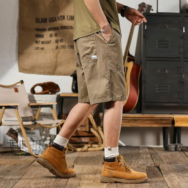 American Casual Tooling Shorts Boys Summer Heavy-Weight Retro Loose Straight Trendy Casual Trendy Five-Point Pants - Image 5