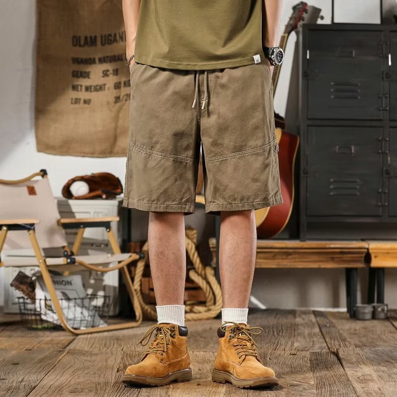 American Casual Tooling Shorts Boys Summer Heavy-Weight Retro Loose Straight Trendy Casual Trendy Five-Point Pants - Image 3