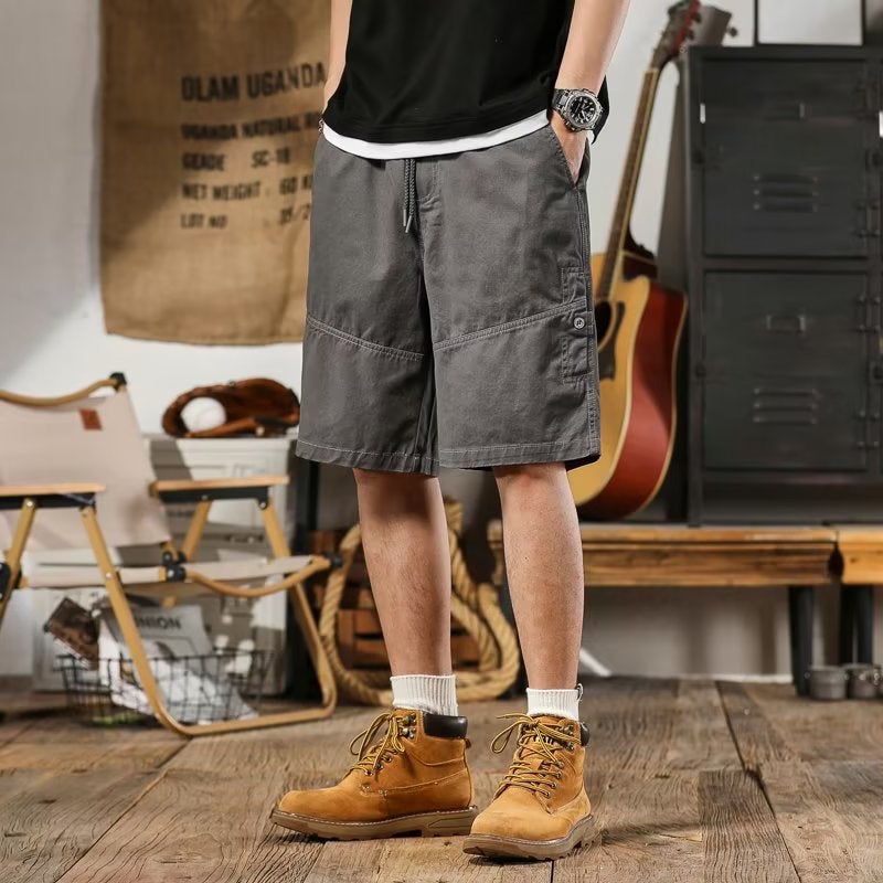American Casual Tooling Shorts Boys Summer Heavy-Weight Retro Loose Straight Trendy Casual Trendy Five-Point Pants - Image 2