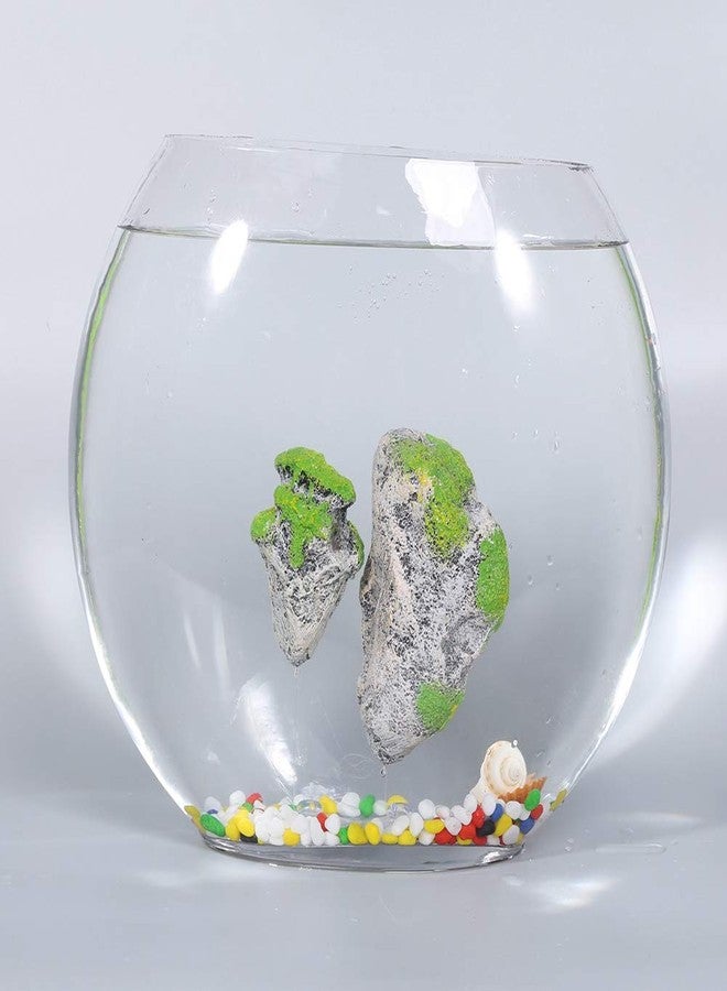 TOPINCN Fish Floating Rocks Ornaments, Decorative Aquarium Landscape Moss Flying Suspended Green Simulation Stone (M) - Image 2