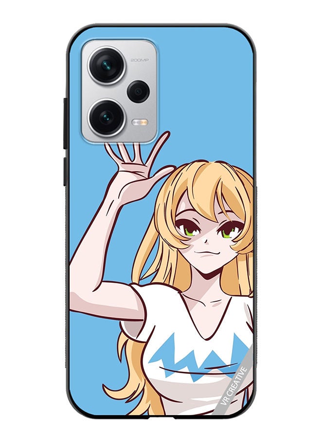 VR CREATIVE Protective Case Cover For Xiaomi Redmi Note 12 Pro Plus Anime Girl Waving Hand Design Multicolour  - Image 1