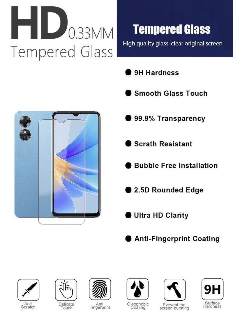 Super 2 Pieces  Tempered Glass Screen Protector Clear Designed For Oppo A17 Full Screen Coverage And Bubble Free - Image 5