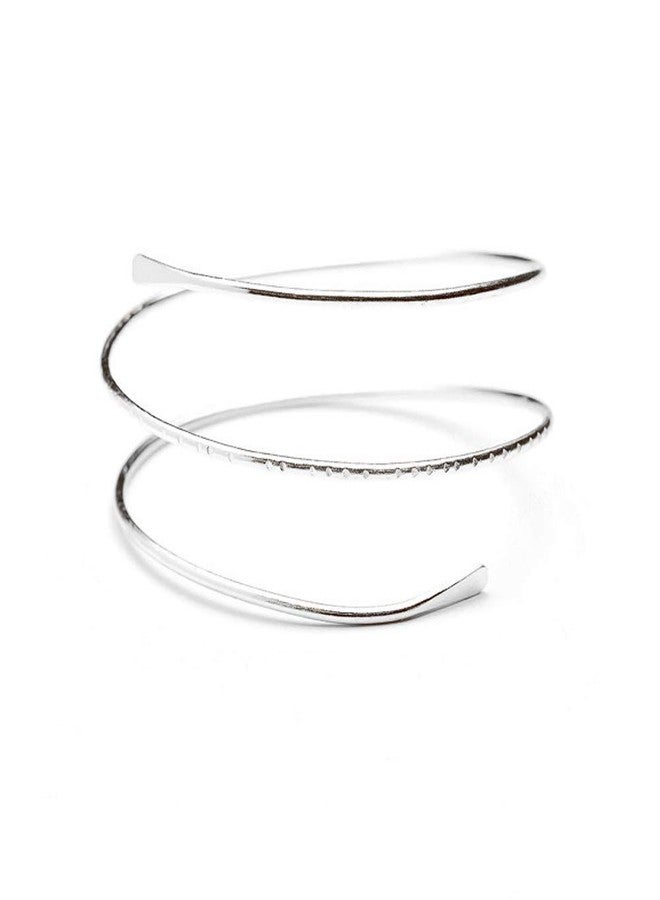 WLL سوار ذراع علوي مفتوح من المعدن بلون الذهب بتصميم بسيط من وولاي (ب: فضي) - Image 1