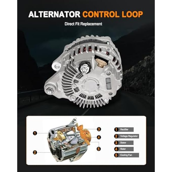 ASAPE 11340 High Output Replacement New Alternator Fit for 2014-2016 for INFINITI QX70 3.7L 2007-2009 for Nissan 350Z 3.5L 2015 for INFINITI Q40 3.7L 2014-2016 for INFINITI Q70 3.7L - Image 3