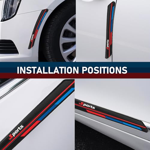 Hugwits 2 PCS Car Door Scratch Protector Trim, PVC Black Sport Style Car Bumper Protector Stickers, Self-Adhesive Angled Fold Body Containment Strip, Universal for Most Cars - Image 4