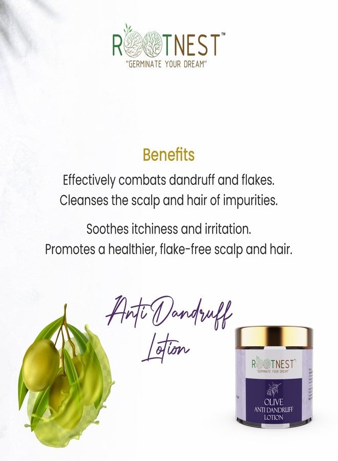 Rootnest | Olive Anti Dandruff Hair Lotion | Dandruff Control & Anti Flake | Ayurvedic Scalp Treatment | 100gm - Image 3