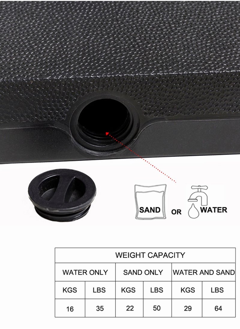 C-Hopetree 29kg Heavy Duty Water Fillable Base Stand Square for Patio Outdoor Table Umbrella Black  - Image 5